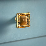 Bamboo-square-knob-lacquered-brass