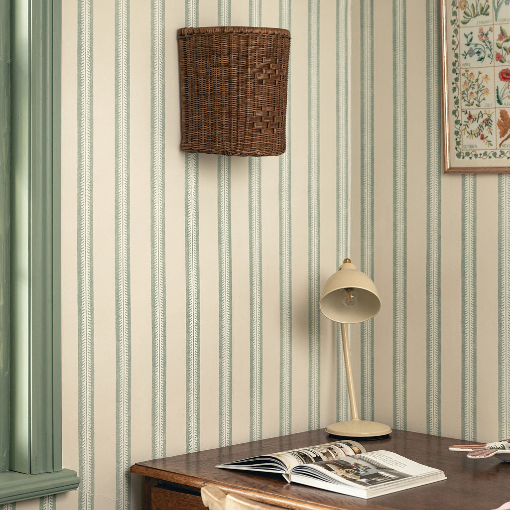 Beatrice Wall Light Shade, Teak lifestyle close up