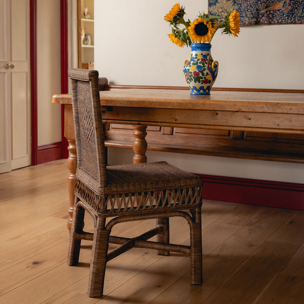 Cecily Rattan Dining Chair, Teak