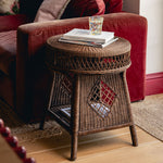 Cecily Round Side Table, Teak lifestyle by sofa