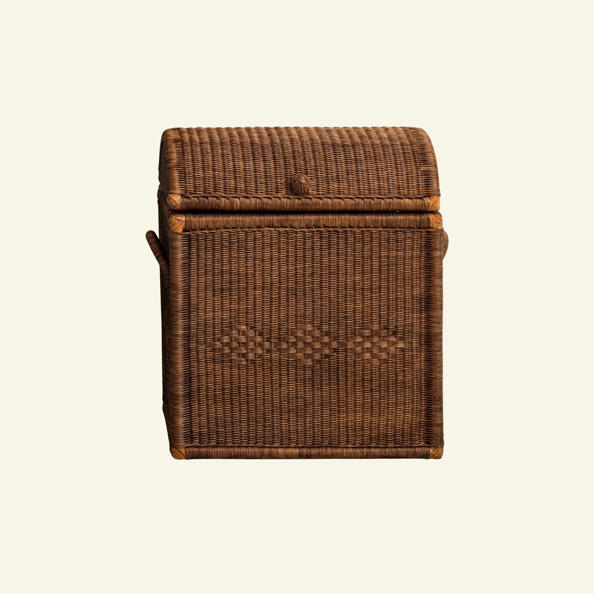 Chest Rattan Laundry Basket, Teak