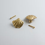 Curved-shell-knob-lacquered-brass