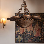 Dahlia Rattan Pendant Shade, Teak lifestyle close up