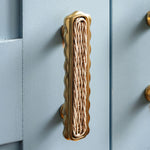 Delilah Handle, Brass & Natural close up