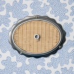 Delilah Oval Ceiling Rose, Chrome & Natural Lifestyle