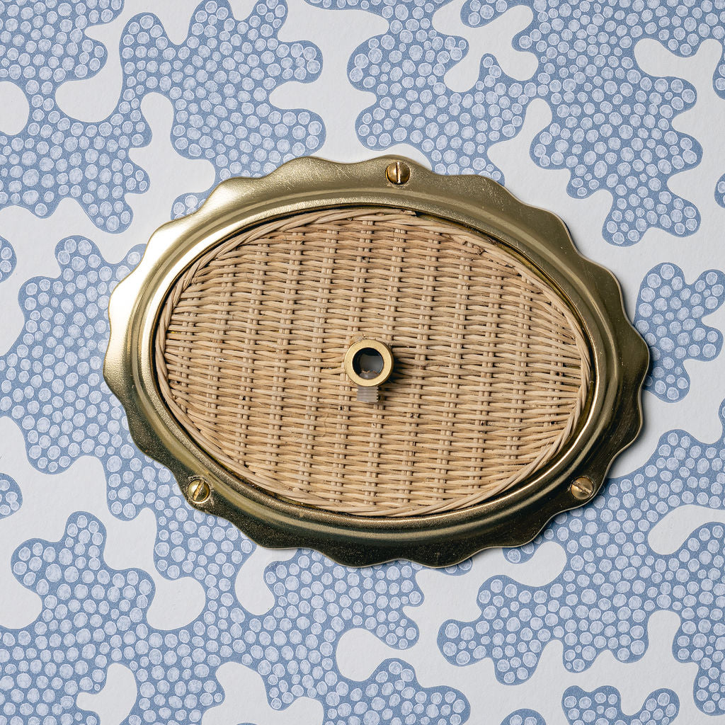 Delilah Oval Ceiling Rose, Gold & Natural Lifestyle