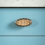 Delilah Oval Knob, Chrome & Natural close up