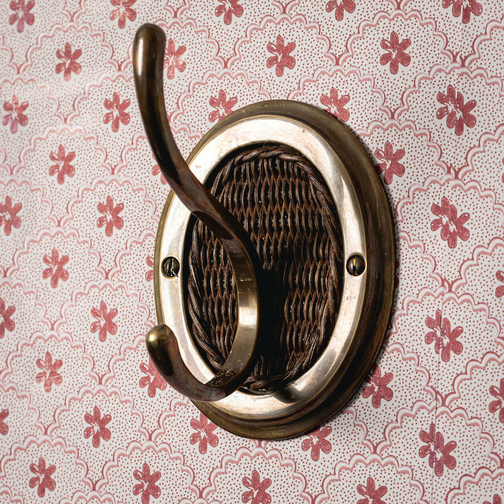 Delilah Rattan single hook, aged brass lifestyle side