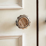 Delilah Round Knob, Chrome & Natural lifestyle close up