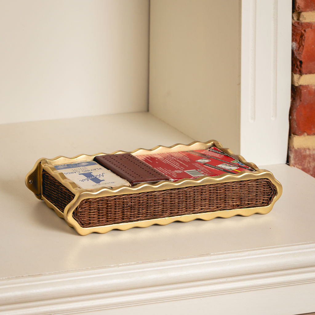 Delilah Small Tray, Brass & Teak lifestyle