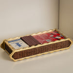 Delilah Small Tray, Brass & Teak with cards