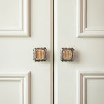 Delilah Square Knob, Chrome & Natural double