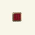 Delilah Square Knob Red, Lacquered Brass