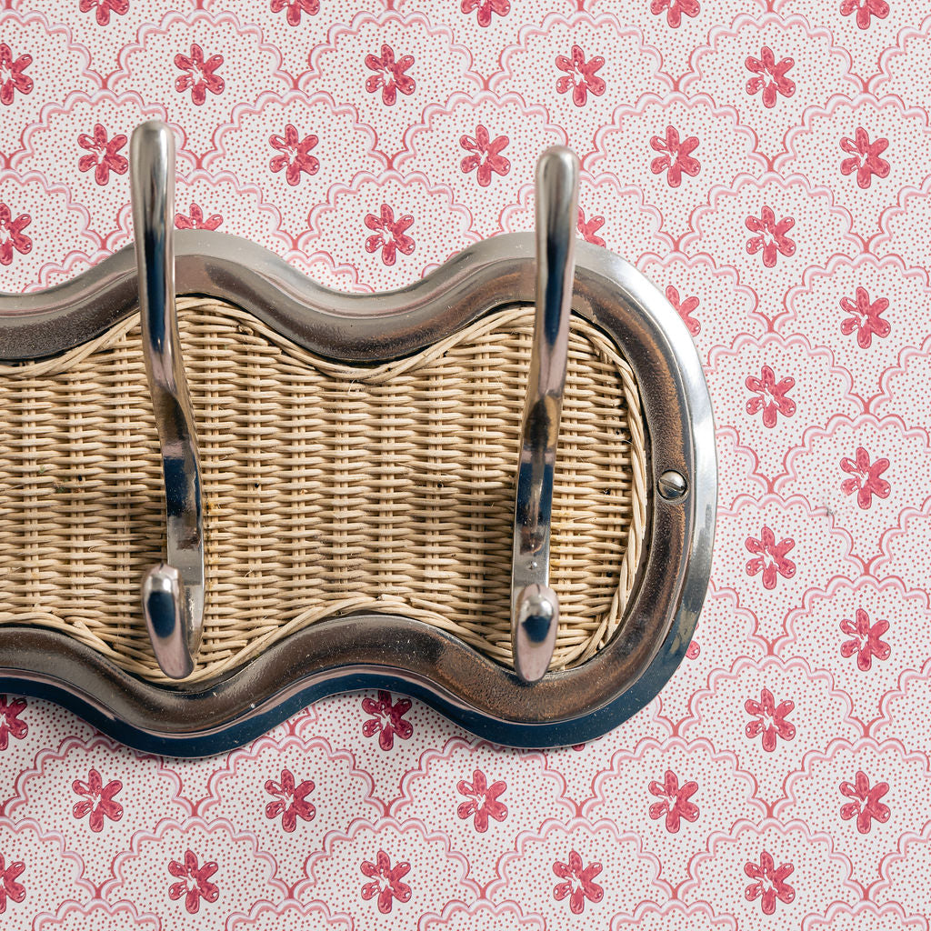 Eliza Hook Rail, Chrome & Natural lifestyle close up two