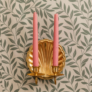 Shell-brass-wall-scone-candle-holder-with-candles