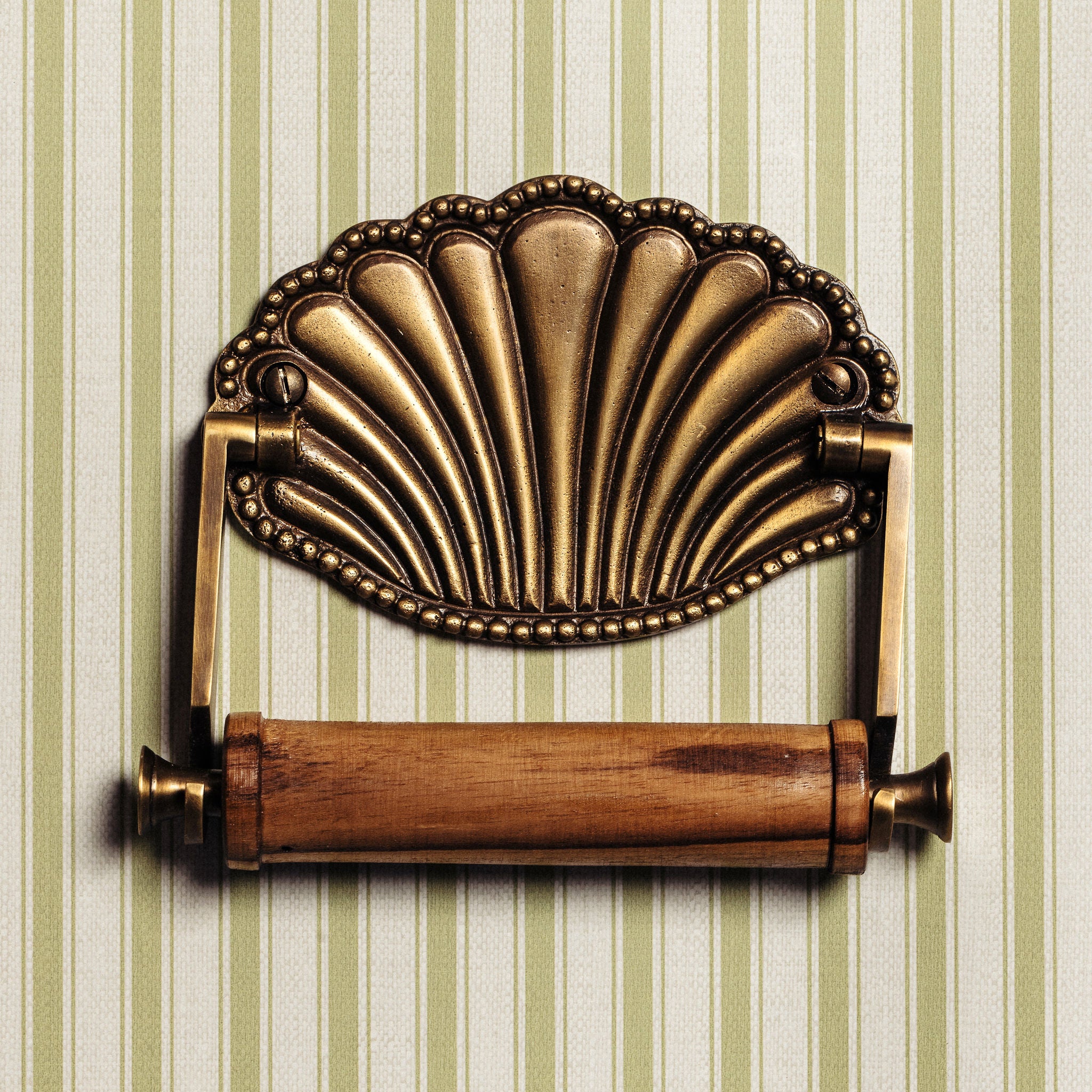 Tunicz Antique Style Toilet Roll Holder: Shiny Brass/Silver, Vintage Design