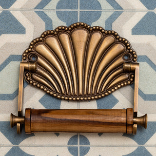 Shell Brass Toilet Roll Holder (Antique)