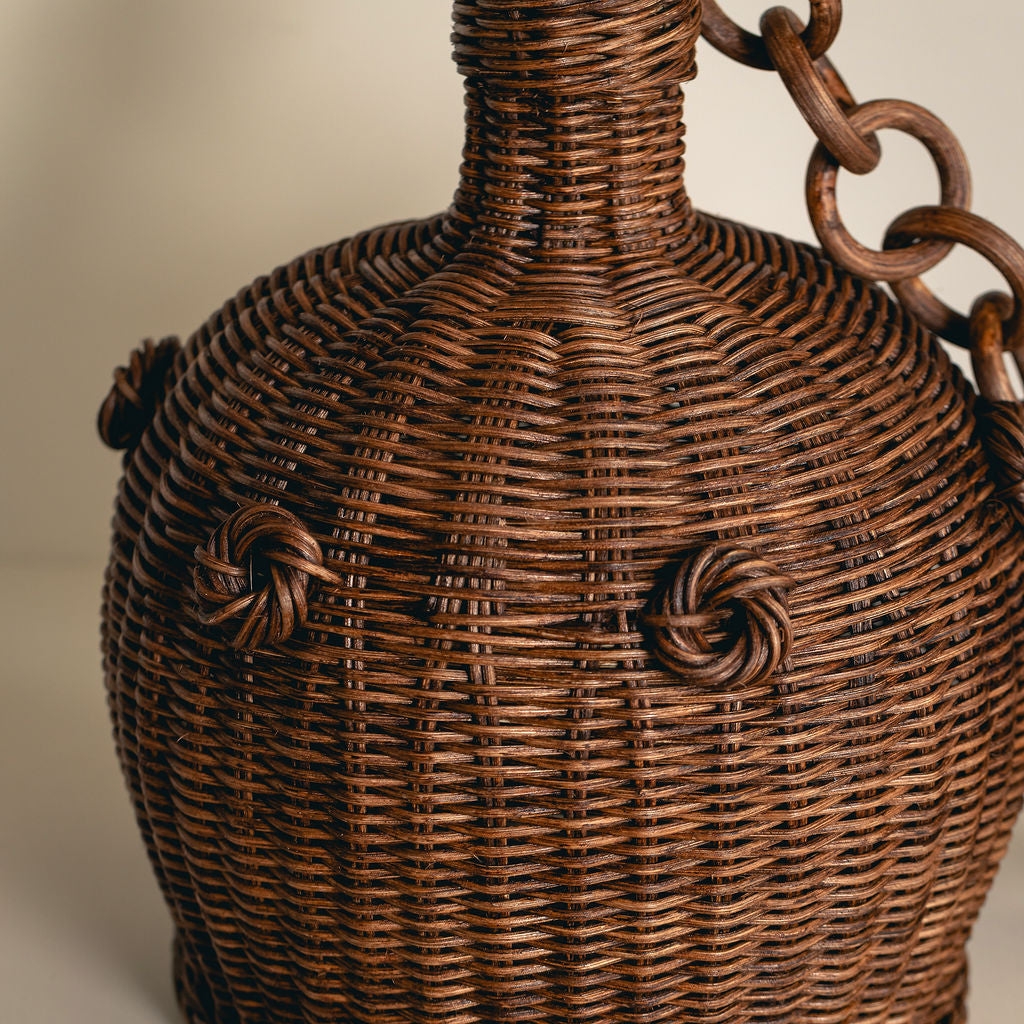 Heather Rattan Pendant Shade, Small close up