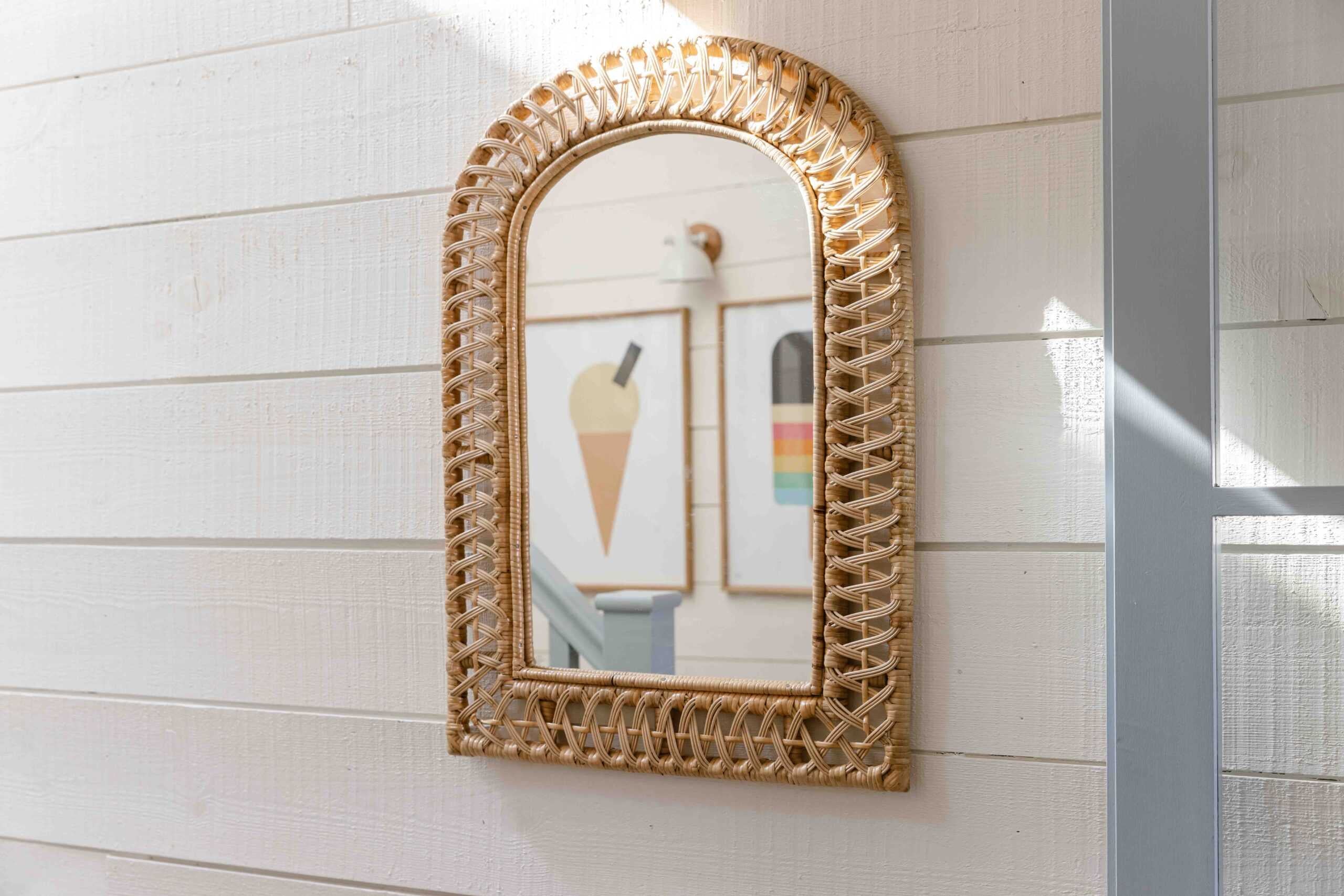 rattan Royal Arch Mirror