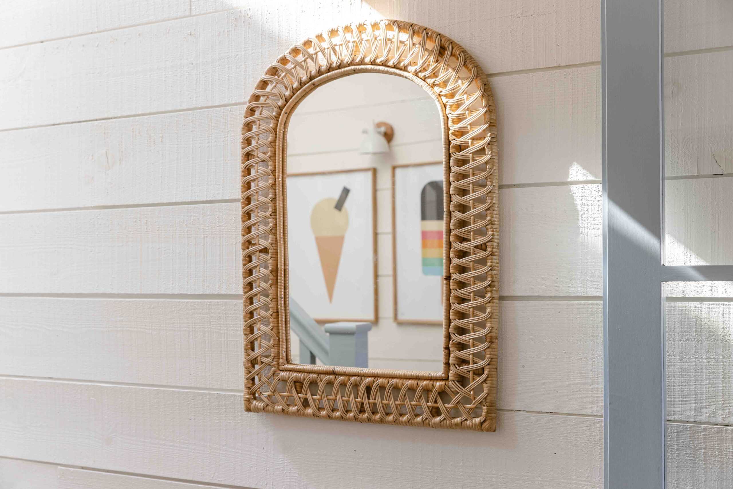 rattan Royal Arch Mirror