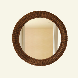 Polly Rattan Round Mirror