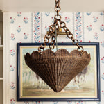 Primrose Rattan Pendant Shade, Teak lifestyle close up