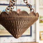 Primrose Rattan Pendant Shade, Teak lifestyle close up side