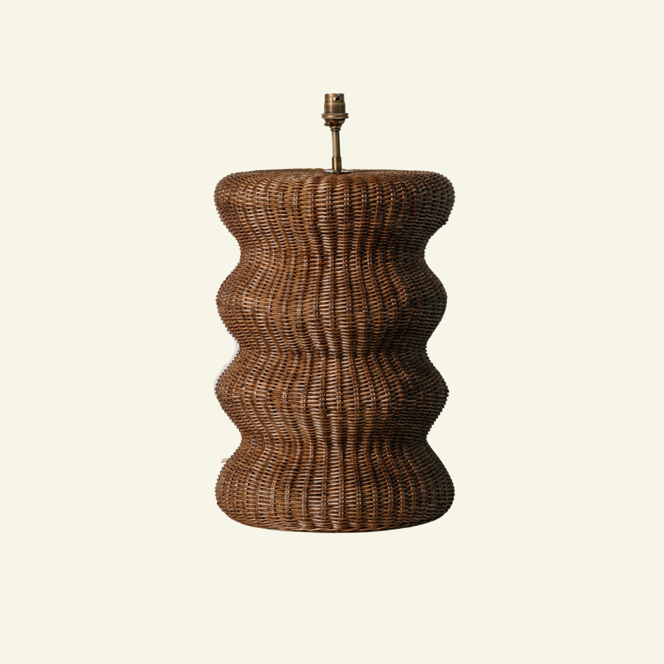 Java Lamp Table Rattan Ripple Rattan Lamp Base | Teak Table Lamp | Hastshilp.co.uk
