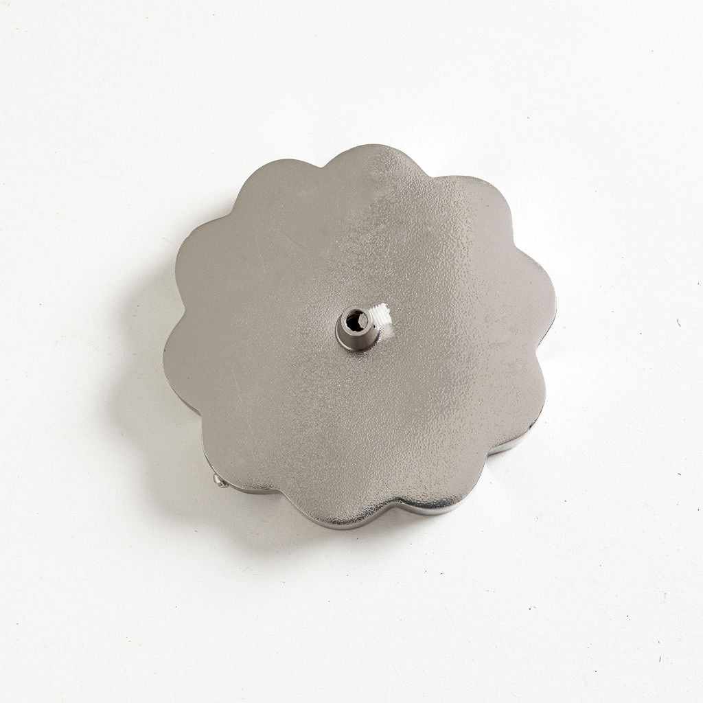 Scallop-ceiling-rose-Chrome-brass-with-hook