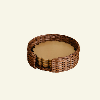 Scalloped-brass-rattan-coasters-set