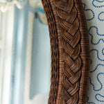 Serena-oval-mirror-teak-large-on-a-chest-of-drawer-close-up-image
