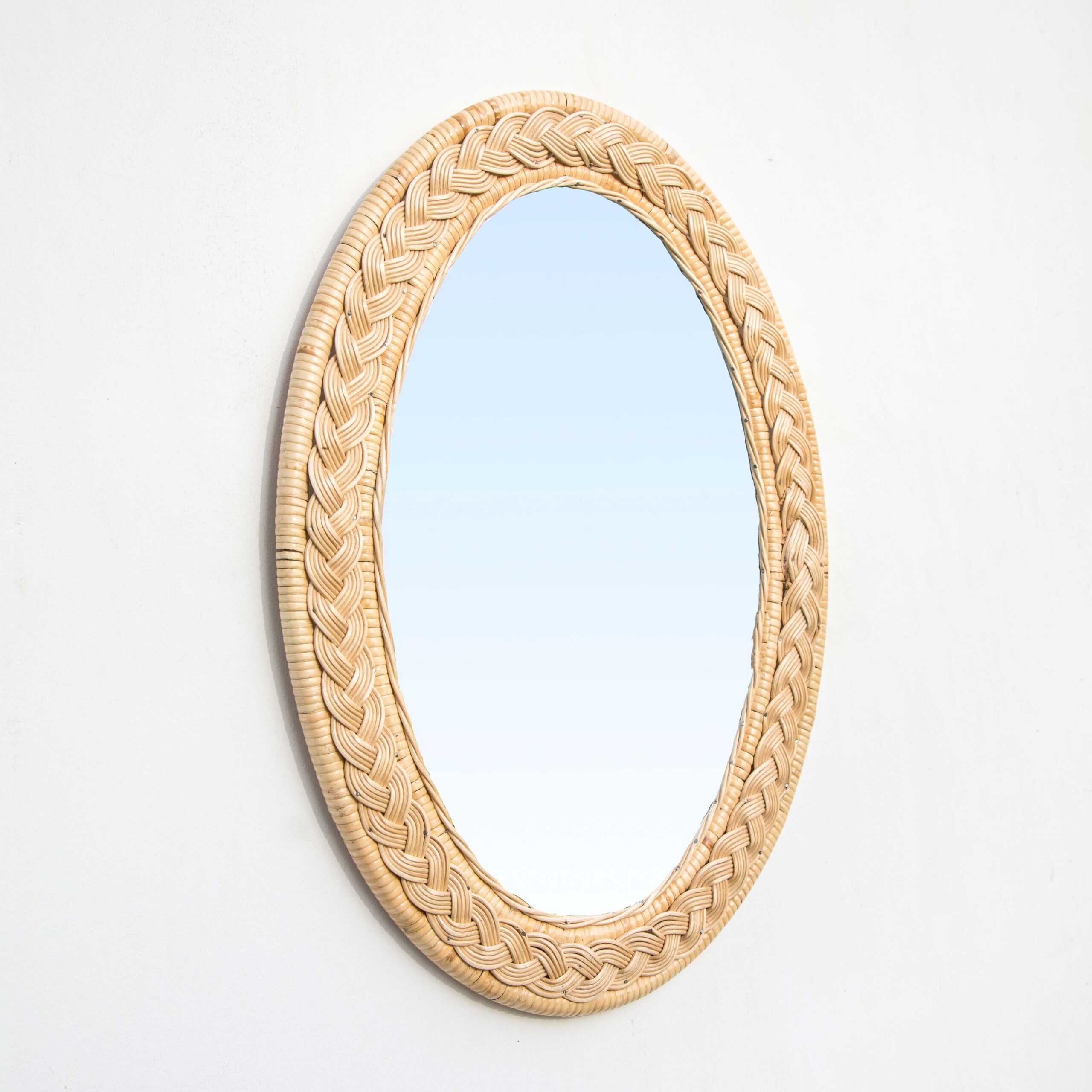 Serena Oval Rattan Mirror