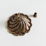Shell-Ceiling-rose-aged-brass-front-on