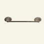 Decorative Shell towel bar with shell designs on a beige background