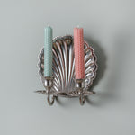Shell-wall-sconce-ouble-chrome-with-candles