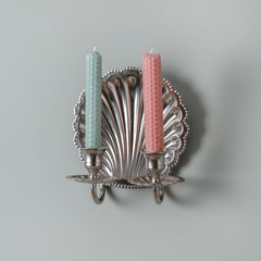 Shell-wall-sconce-ouble-chrome-with-candles