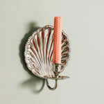 Shell-wall-sconce-single-chrome-with-a-candle-side