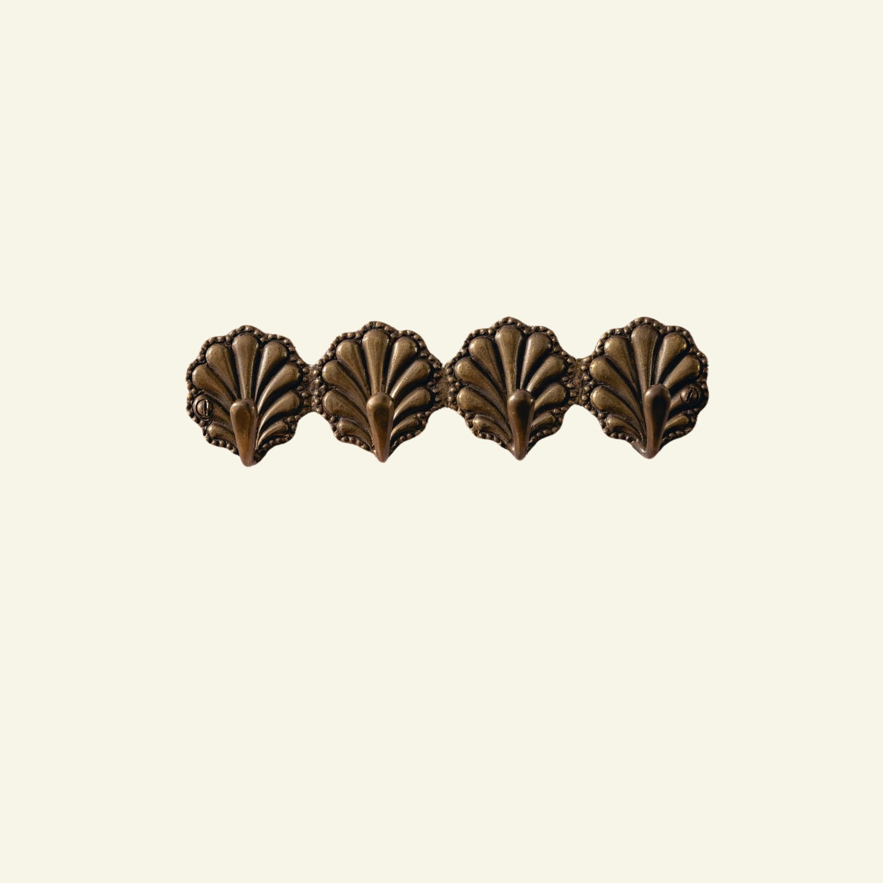 Shell hook rack aged brass