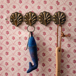 Shell hook rack aged brass lifestyle