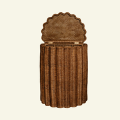 Shell-rattan-laundry-basket-bedside-table