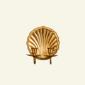 Shell-brass-candle-holder-dual