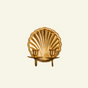 Shell-brass-candle-holder-dual