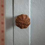 Willow Rattan Knob, Small Teak front image