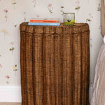 Shell-rattan-laundry-basket-side-table-teak