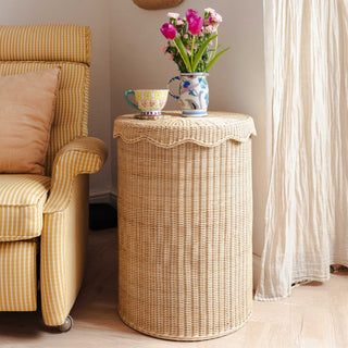 Amina rattan side table and Laundry Basket