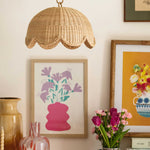 Etta Scalloped Rattan Pendant