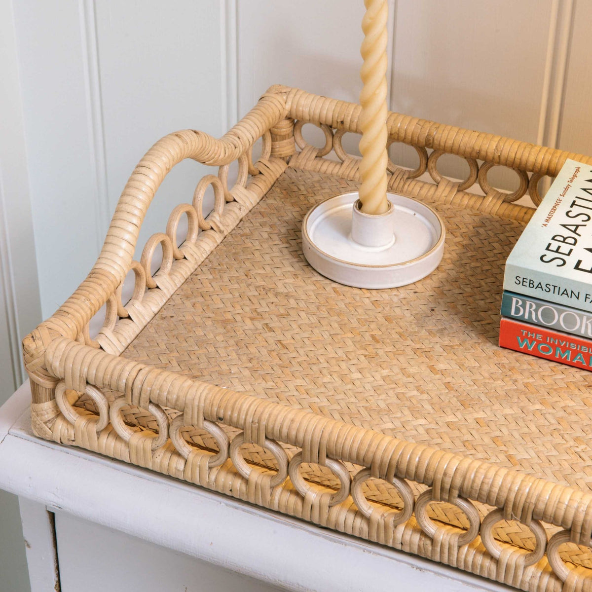 Goldie Rattan Tray | Wicker Decorative Tray | Hastshilp.co.uk