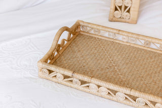 ivy rattan serving tray