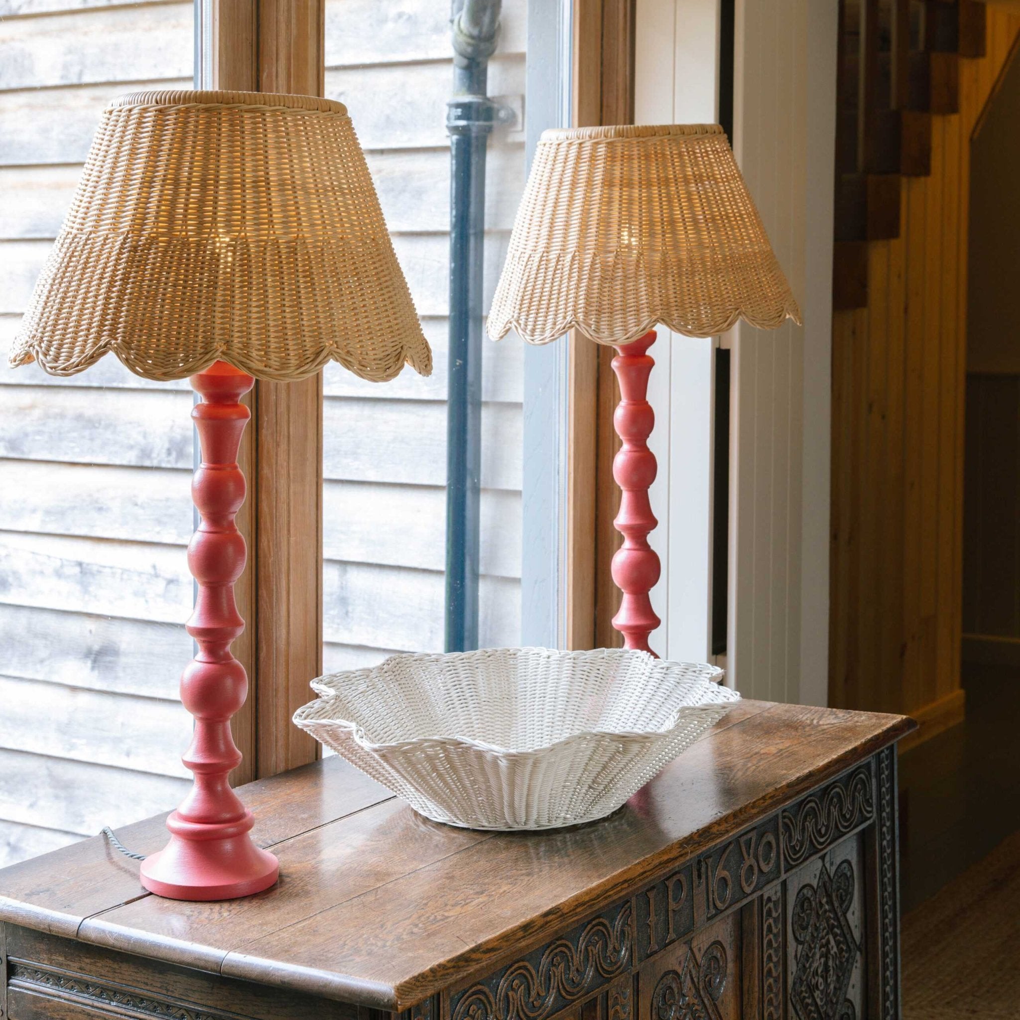 Rattan Mimi Scalloped Lampshade