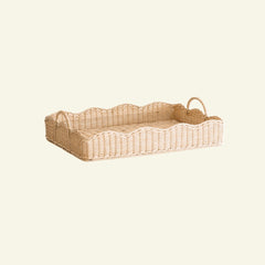 Natural scalloped tray
